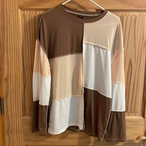 Brown patch work top